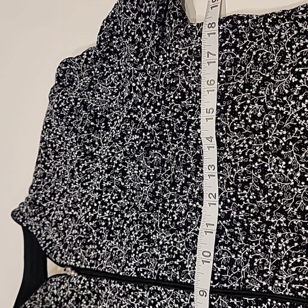 Jeanne Alexander Embroidered Metallic Zip Front Jacket Black Silver Medium - Picture 11 of 14